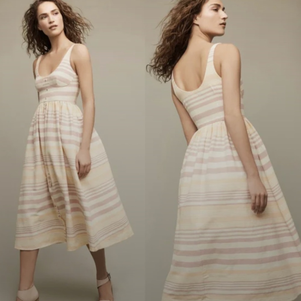 Mara Hoffman Button Front Midi Dress